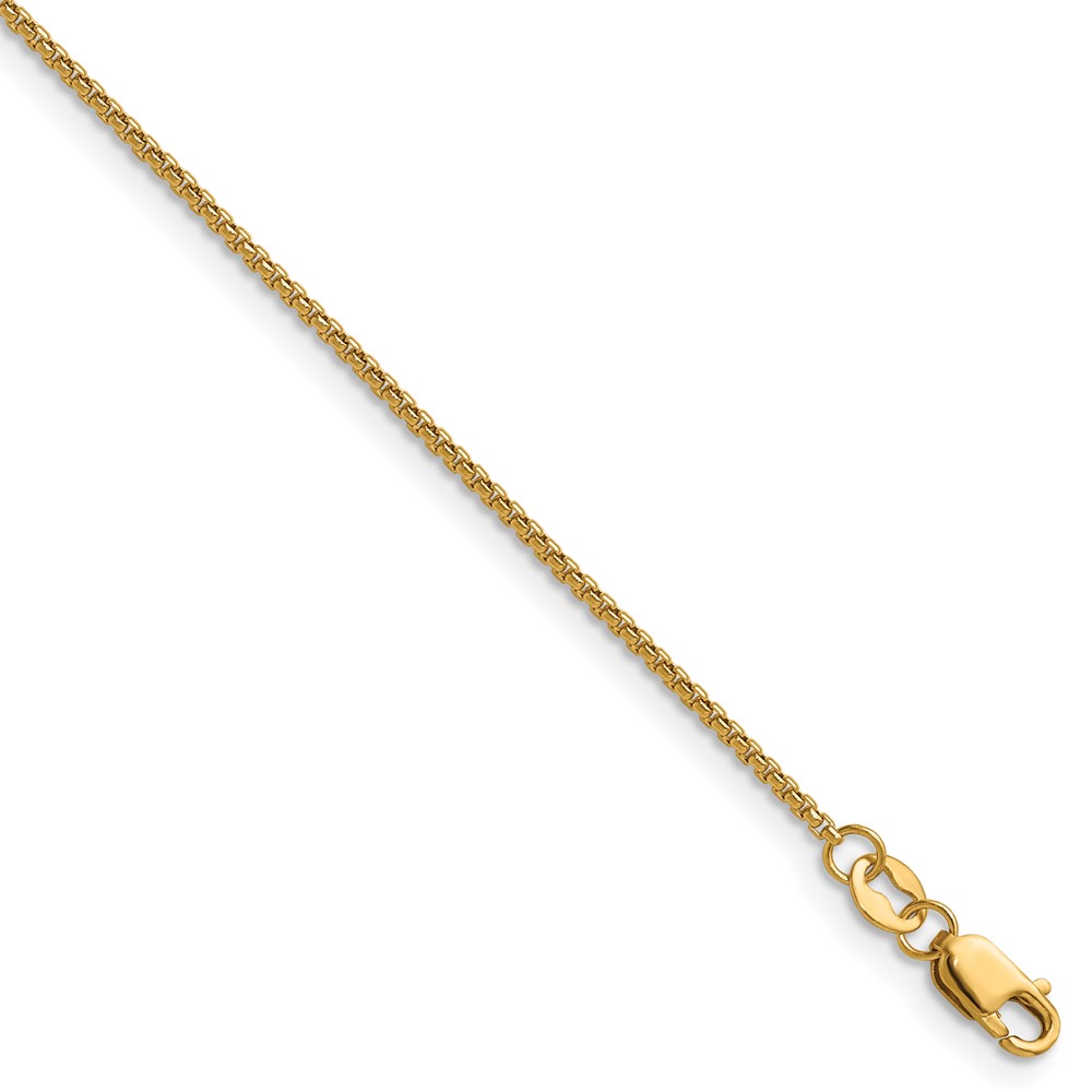 1/20 14K Gold Filled 1.2mm Solid Round Box Chain Necklace