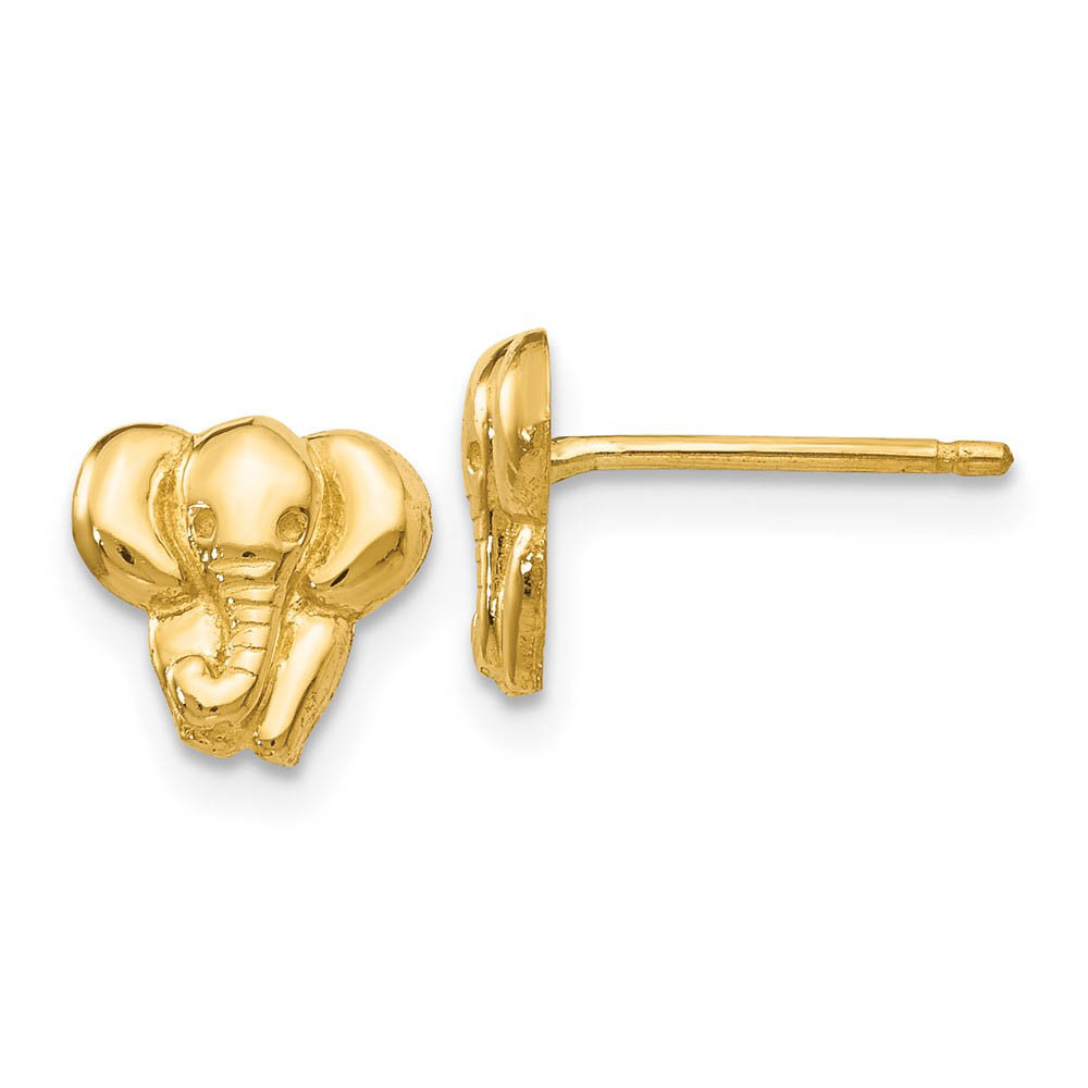 7mm Polished Elephant Post Earrings in 14k Yellow Gold main product image