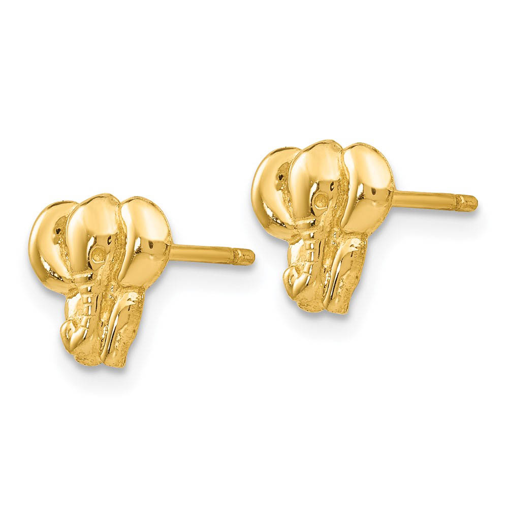 7mm Polished Elephant Post Earrings in 14k Yellow Gold detailed image 2