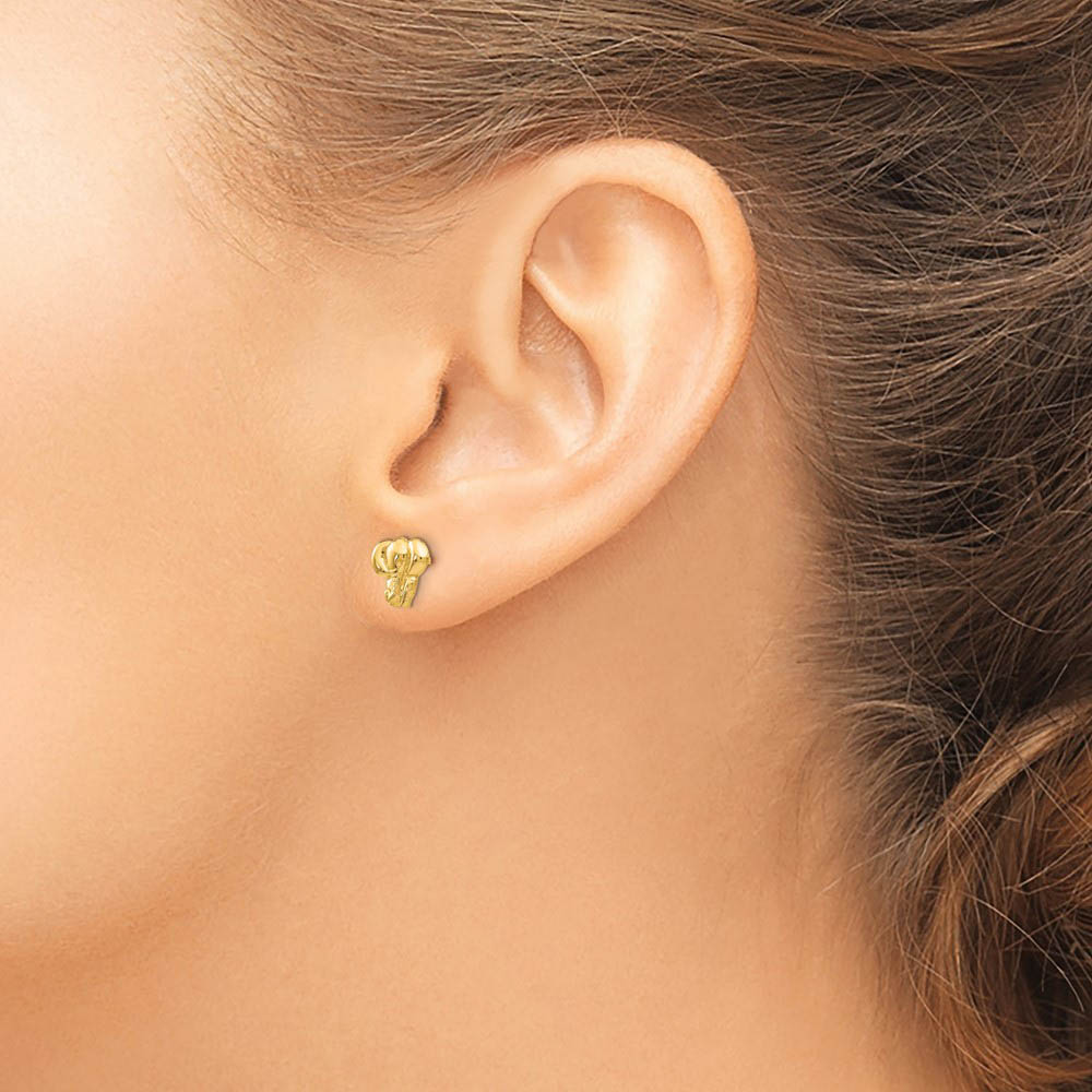 7mm Polished Elephant Post Earrings in 14k Yellow Gold detailed image 3