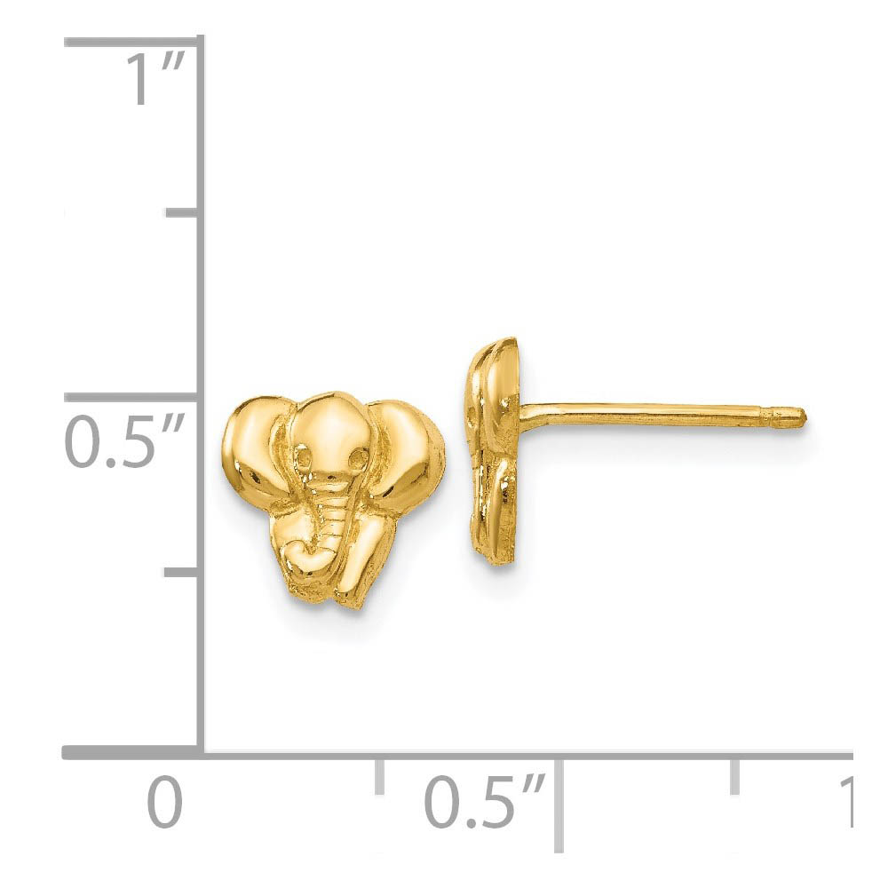 7mm Polished Elephant Post Earrings in 14k Yellow Gold detailed image 4
