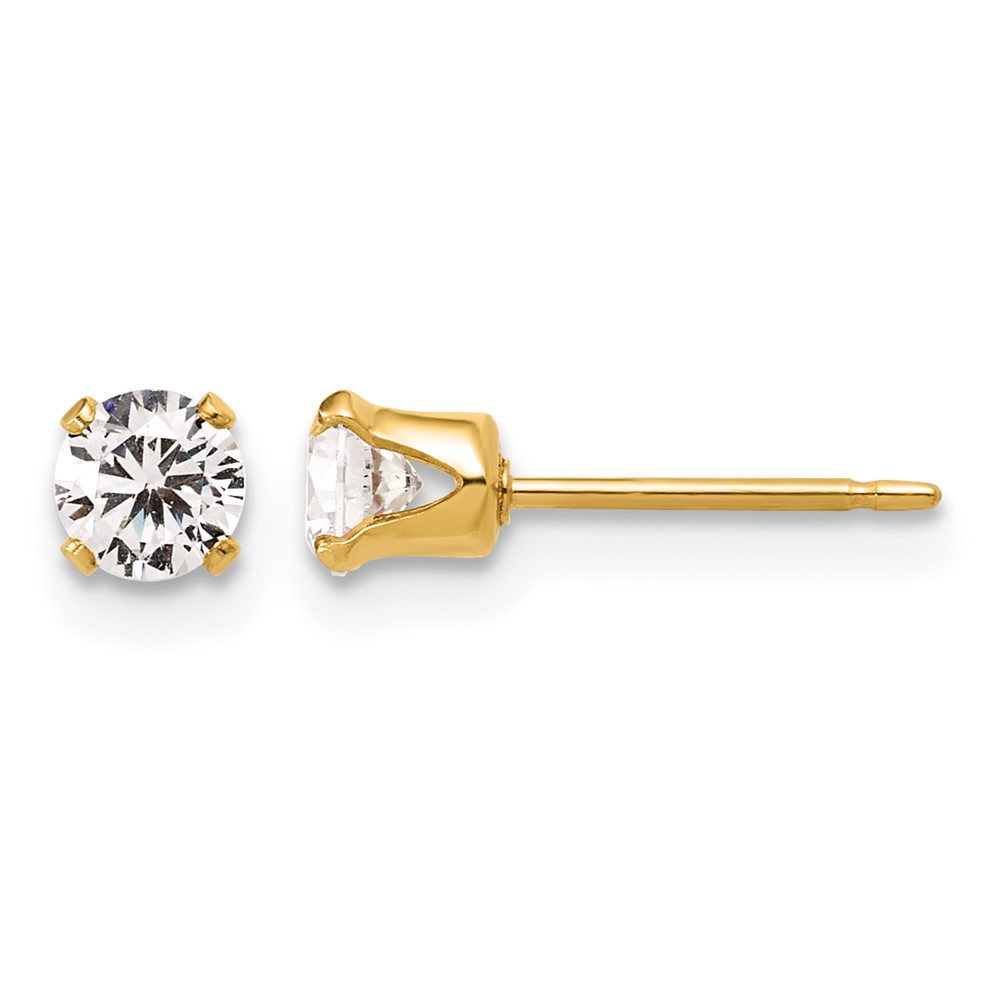 1/20 14K Gold Filled 3mm to 6mm Cubic Zirconia Stud Post Earrings