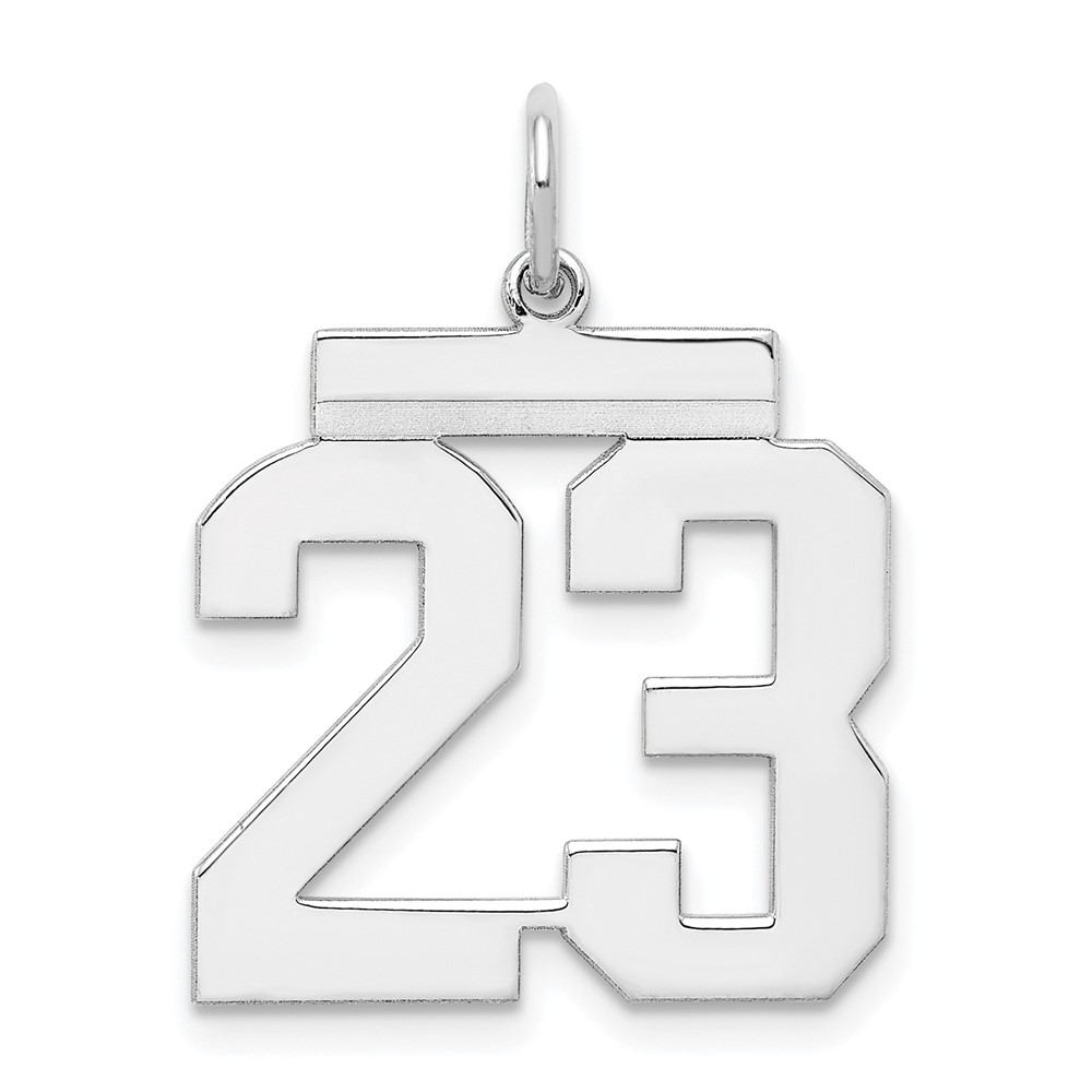 Sterling Silver, Athletic Collection Medium Polished Number 23 Pendant main product image